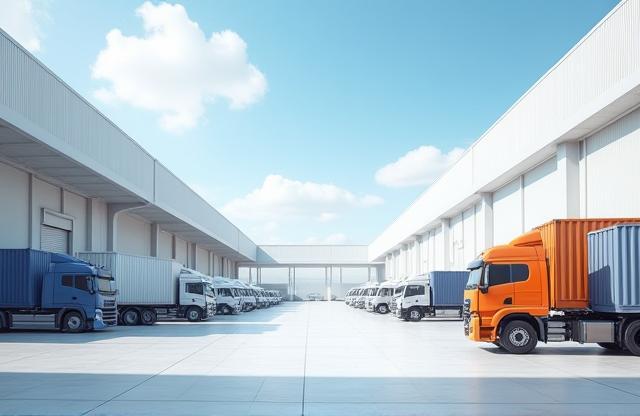 Modern logistics facility or a abstract representation of a global network
